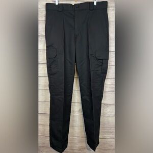 NWOT DICKIES MENS FLEX Regular Fit  Straight Leg Cargo Work Pants, Black 36X34